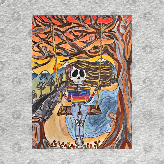 Lively Bones Tree Swing by LuvbuzzArt